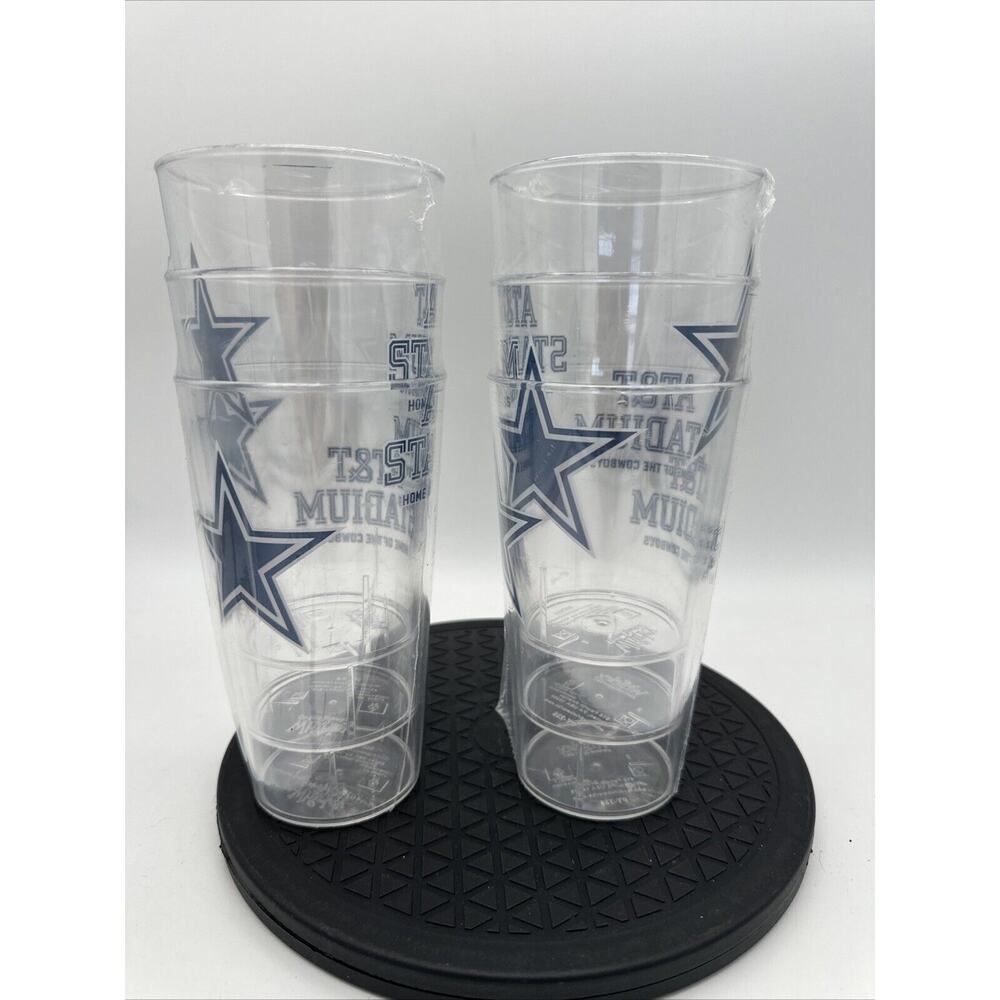 6 - AT&T Stadium Dallas Cowboys Clear Cups. NEW